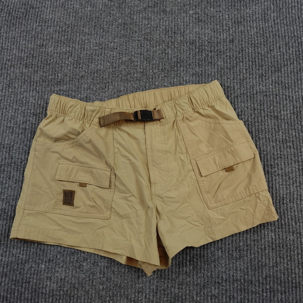 Topo Designs River Shorts Womens Medium Beige Belted Hiking Quick Dry Athletic